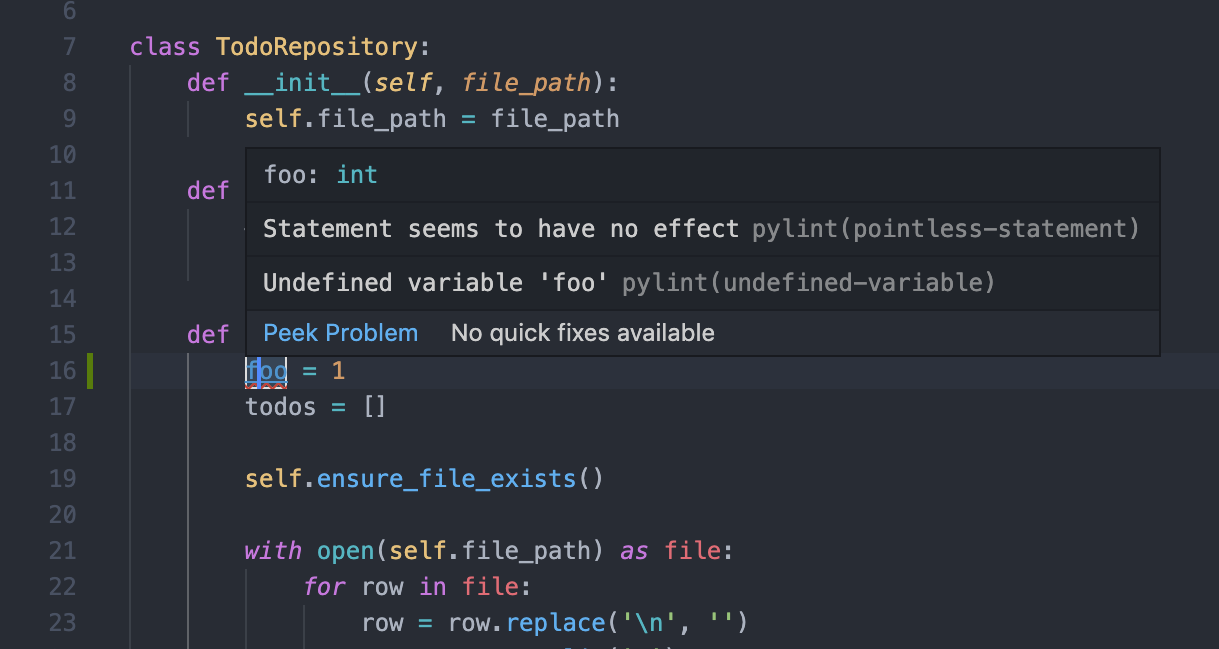 Visual Studio Code pylint